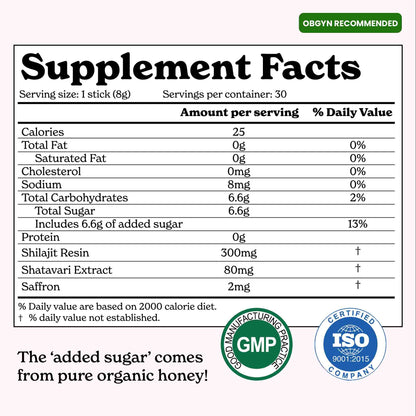 SHE-Lajit™ Award Winning Honey Packs